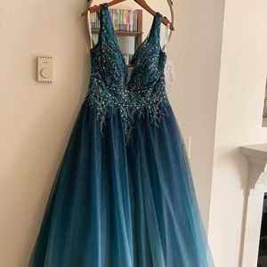 Emerald Envious Couture Prom Ball Gown